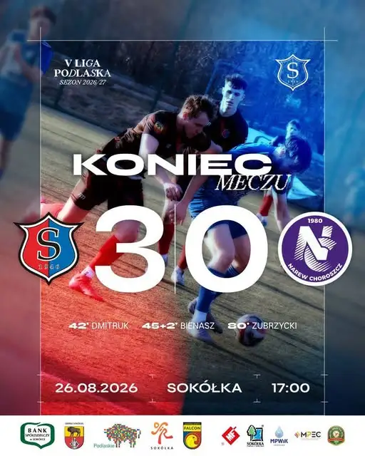 Sokółka przełamuje niemoc i pokonuje Narwi Choroszcz 3:0