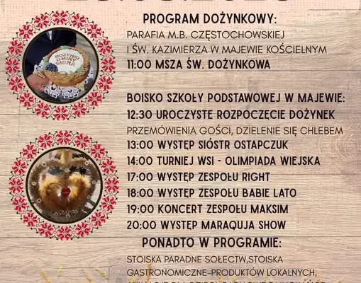 Dożynki Gminy Sidra 2026 – zaproszenie na niedzielne święto plonów