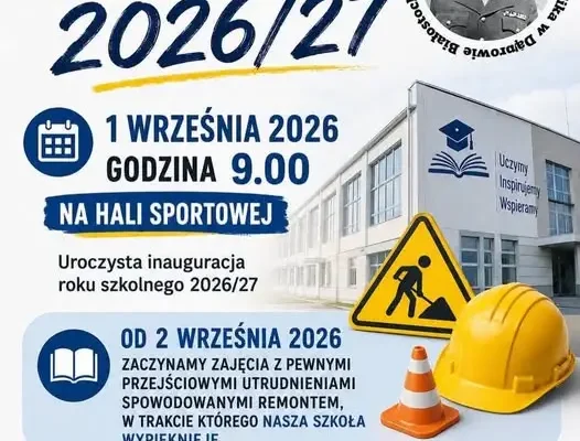 Inauguracja roku szkolnego 2026/27 w liceum i szkole branżowej – 1 września o 9:00