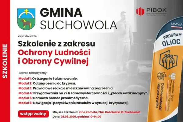 Szkolenie z alarmowania i ewakuacji w Suchowoli – 29 sierpnia w kinie Kometa