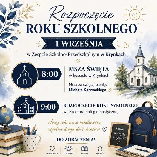 Uroczyste rozpoczęcie roku szkolnego w Krynkach z mszą świętą