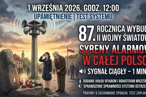1 września zawyją syreny alarmowe w całym województwie podlaskim