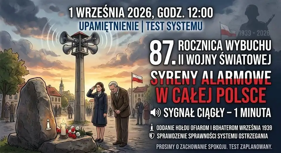 1 września zawyją syreny alarmowe w całym województwie podlaskim