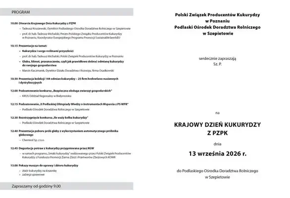 Krajowy Dzień Kukurydzy w Szepietowie – 144 odmiany i nowości