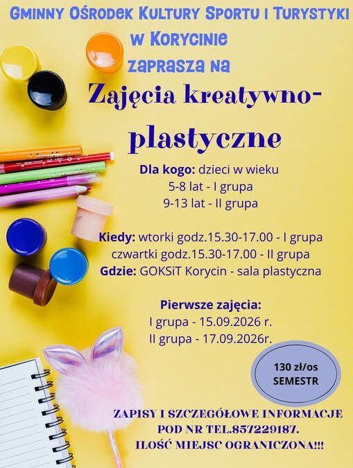 Zajęcia kreatywno-plastyczne dla dzieci w Korycinie – zapisy trwają
