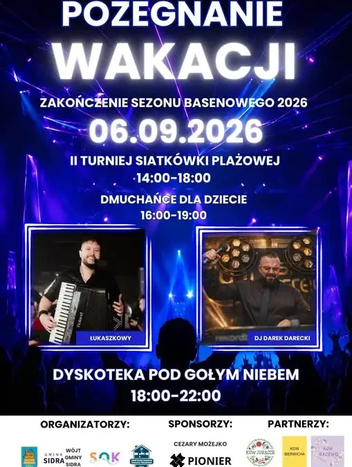 Pożegnanie Wakacji w Sidrze – atrakcje dla całych rodzin już w niedzielę