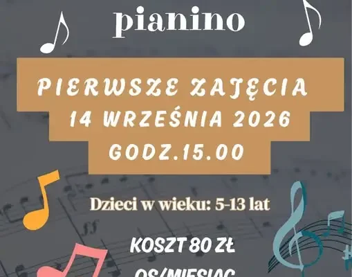 Nauka gry na pianinie dla dzieci w Korycinie – start 14 września