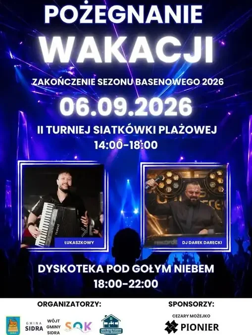 Pożegnanie Wakacji 2026 w Sidrze – atrakcje na zakończenie lata