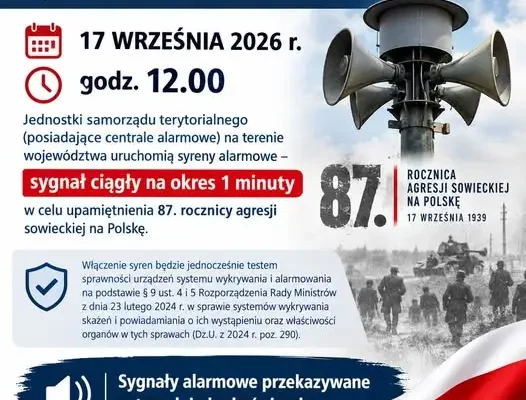 Test syren alarmowych w Podlaskiem – 17 września o godz. 12:00
