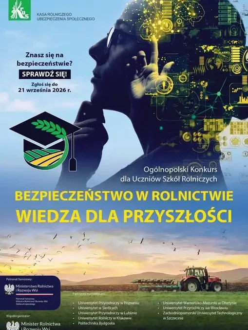 Konkurs KRUS dla uczniów szkół rolniczych – Bezpieczeństwo w Rolnictwie