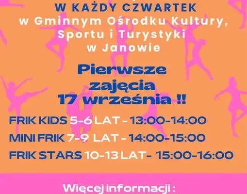 Janów: rusza nowy sezon zajęć taneczno-akrobatycznych dla dzieci i młodzieży