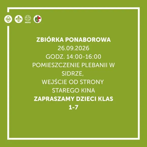 Zbiórka ponaborowa drużyny harcerskiej w Sidrze – już 26 września