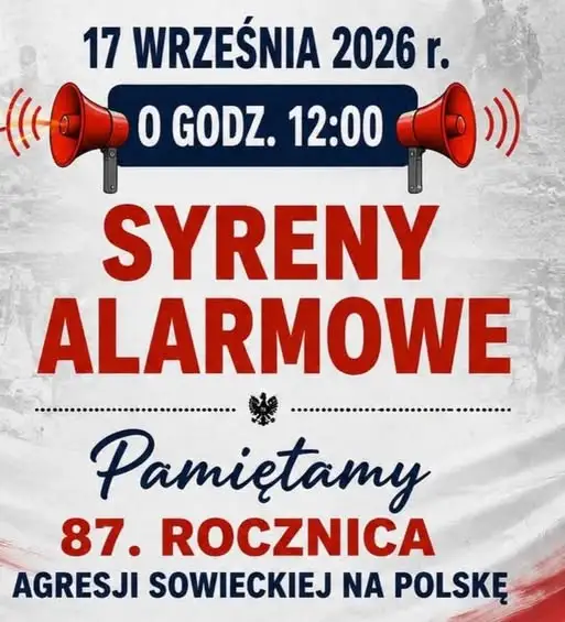 Sokółka i Sidra: syreny alarmowe uczczą 87. rocznicę agresji sowieckiej na Polskę
