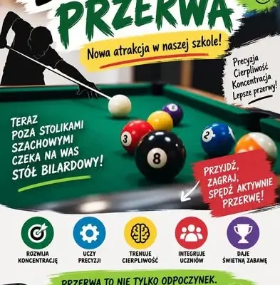 Bilardowa przerwa w Zespole Szkolno-Przedszkolnym w Krynkach