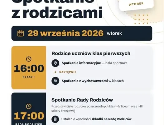 Zebrania z rodzicami w dąbrowskim liceum – 29 września 2026