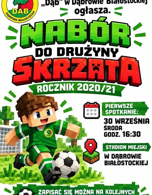 LKS „Dąb” Dąbrowa Białostocka szuka młodych piłkarzy – nabór trwa