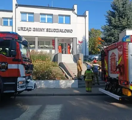 Ćwiczenia strażackie w Urzędzie Gminy w Szudziałowie