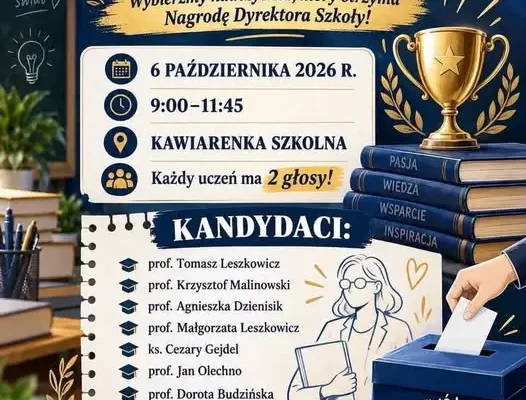 Plebiscyt na nauczyciela z Nagrodą Dyrektora w Zespole Szkół im. gen. Nikodema Sulika