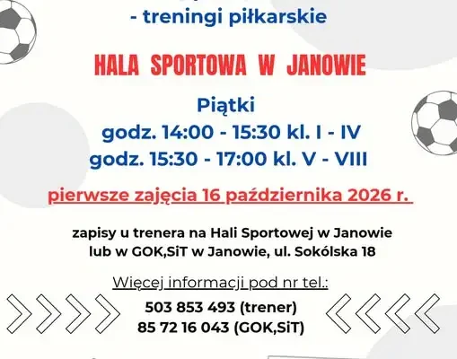 Treningi piłkarskie dla dzieci i młodzieży w Janowie – zapisy trwają