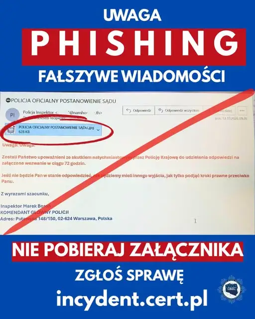 Podejrzany e-mail? Policja i CERT Polska radzą, jak nie dać się oszukać