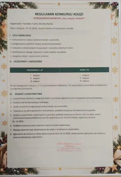 Konkurs kolęd „Hej, kolęda, kolęda!” – zaproszenie dla najmłodszych