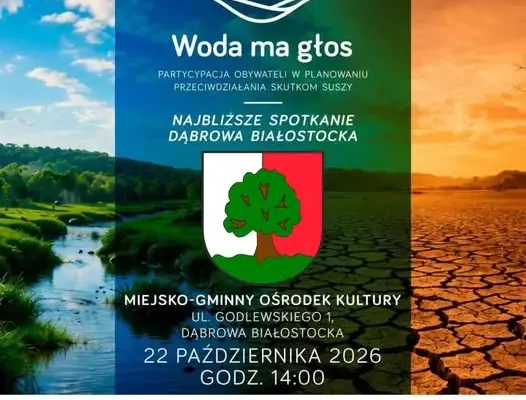 Woda ma głos – mieszkańcy Dąbrowy Białostockiej współtworzą plan przeciwdziałania suszy
