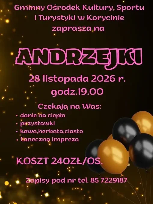 Andrzejki 2026 w Korycinie – zapisy już trwają