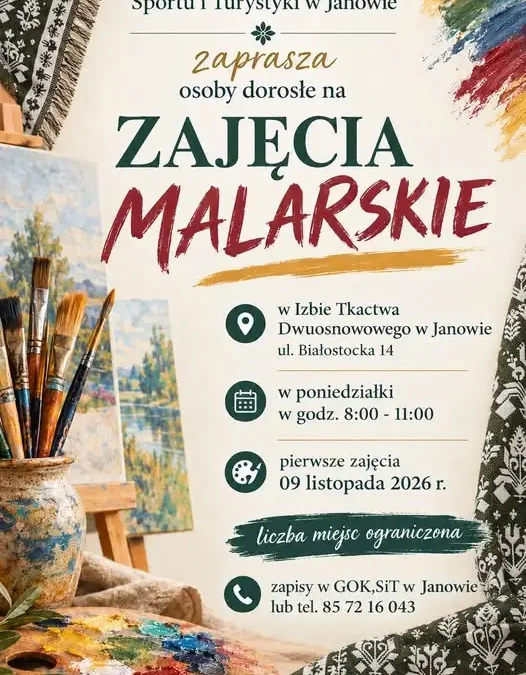 Janów: Rusza nowy nabór na zajęcia malarskie dla dorosłych